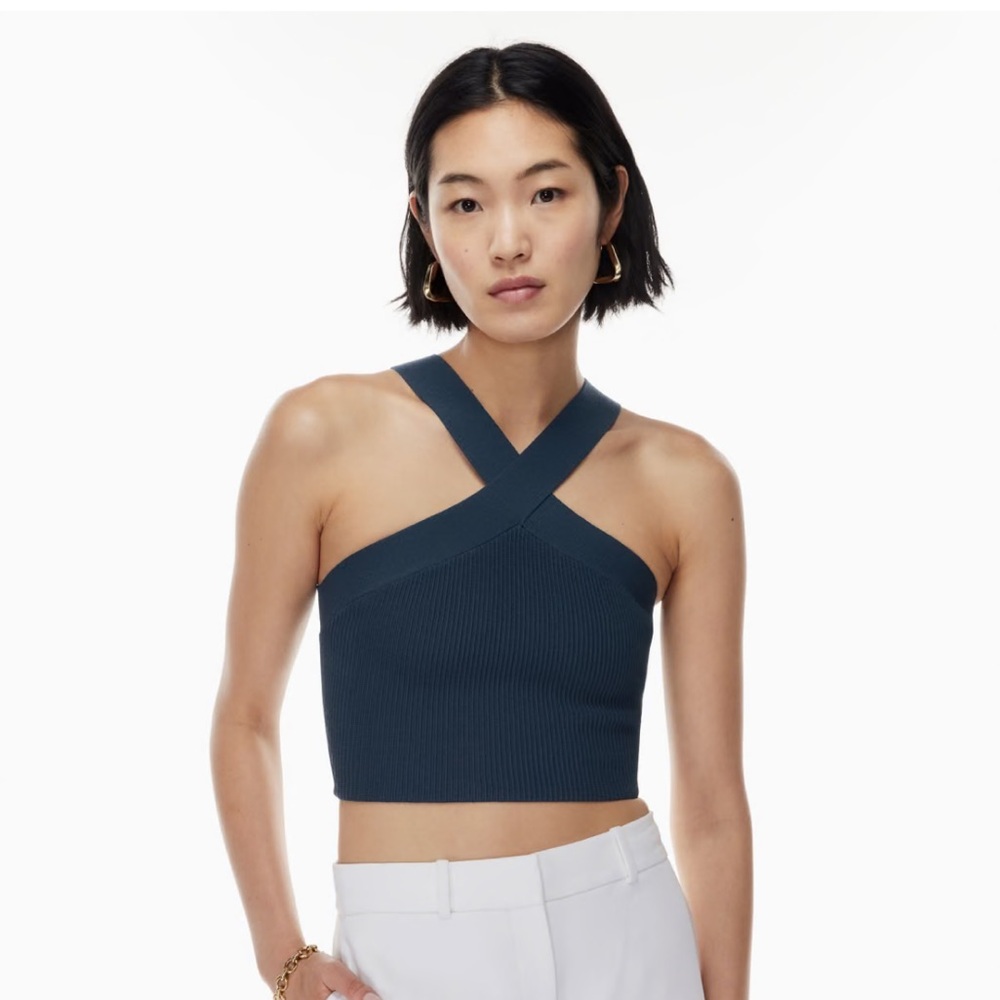 Sculpt Knit Criss Cross Cropped Tank